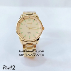 Đồng Hồ Nam Citizen 2 Lịch Dạ Quang Quartz Gold 42mm 1