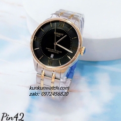 Đồng Hồ Nam Tissot 1853 Chemin Des Tourelles La Mã Quartz Demi Gold Mặt Đen 42mm 1