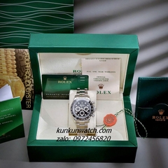 Đồng Hồ Nam Rolex Cosmograph Daytona Automatic 6 Kim Silver Mặt Đen 40mm
