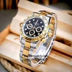 Đồng Hồ Nam Rolex Cosmograph Daytona Automatic 6 Kim Demi Mặt Đen 40mm