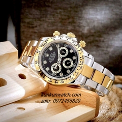 Đồng Hồ Nam Rolex Cosmograph Daytona Automatic 6 Kim Demi Mặt Đen 40mm