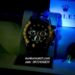 Đồng Hồ Nam Rolex Cosmograph Daytona Automatic 6 Kim Demi Mặt Đen 40mm