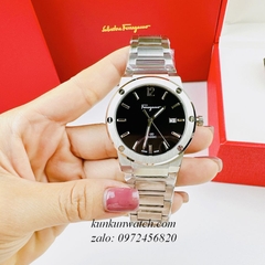 Đồng Hồ Nam Salvatore Ferragamo F80 Classic Bạc Mặt Đen 41mm 1