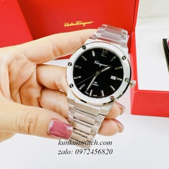 Đồng Hồ Nam Salvatore Ferragamo F80 Classic Bạc Mặt Đen 41mm