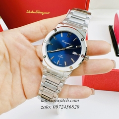 Đồng Hồ Nam Salvatore Ferragamo F80 Classic Bạc Mặt Xanh 41mm