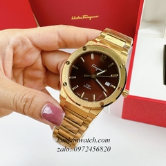 Đồng Hồ Nam Salvatore Ferragamo F80 Classic Vàng Mặt Nâu 41mm
