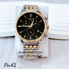 Đồng Hồ Nam Tissot 1853 Tradition Chronograph Lịch Ngày Mặt Đen Demi Gold 42mm 1