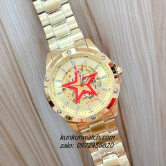 Đồng Hồ Nam Olym Pianus 3806G Họa Tiết Ngôi Sao, Nền Lộ Cơ, Đính Đá Gold 41mm 1