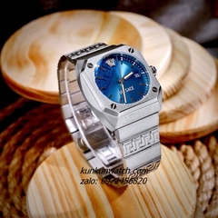 Đồng Hồ Nam Versace Antares Silver Mặt Xanh Vuông 41.5 x 44mm