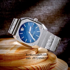 Đồng Hồ Nam Versace Antares Silver Mặt Xanh Vuông 41.5 x 44mm