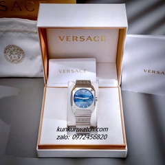 Đồng Hồ Nam Versace Antares Silver Mặt Xanh Vuông 41.5 x 44mm