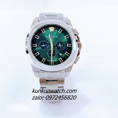 Đồng Hồ Nam Versace Geo Chronograph 6 Kim Green Silver Size 43mm 1