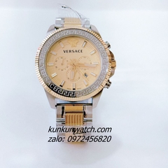 Đồng Hồ Nam Versace Greca Action Chronograph 6 Kim Demi Mặt Vàng Size 45mm 1