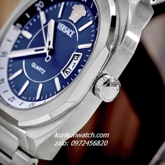 Đồng Hồ Nam Versace V-Contempo 3 Kim Silver Mặt Xanh 40mm