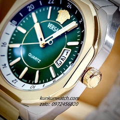 Đồng Hồ Nam Versace V-Contempo 3 Kim Demi Gold Mặt Xanh Lá 40mm