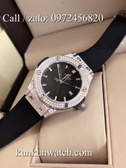 Đồng Hồ Nữ Hublot HLNSR021 - Dây Cao Su Đen Mặt Đen - 34mm