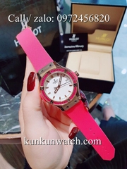 Đồng Hồ Nữ Hublot HLNSV0191 - Dây Hồng Mặt Trắng Vỏ Vàng Hồng - 34mm