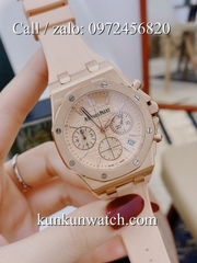 Đồng Hồ Nữ Audemars Piguet Royal Oak Offshore - Dây Cao Su Màu Nude - Quartz -  37mm