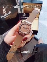 Đồng Hồ Nữ Hublot HLNSV016 - Dây Nâu Mặt Nâu Vỏ Vàng Hồng - 34mm