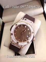 Đồng Hồ Nữ Hublot HLNSV032 - Dây Cao Su Nâu - 34mm