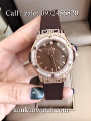 Đồng Hồ Nữ Hublot HLNSV032 - Dây Cao Su Nâu - 34mm