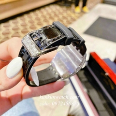 Đồng Hồ Nữ Franck Muller Vanguard V32 - Dây Đen ( Vỏ Bạc Viền Trắng ) - 32 x 42mm