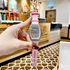 Đồng Hồ Nữ Franck Muller Vanguard V32 - Dây Hồng ( Vỏ Bạc ) - 32 x 42mm