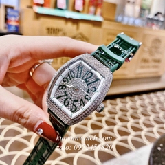 Đồng Hồ Nữ Franck Muller Vanguard V32 - Dây Xanh Mộc ( Vỏ Bạc ) - 32 x 42mm
