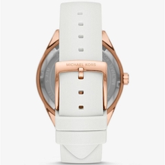 Đồng Hồ Nữ Michael Kors MK6945 Đính Đá 6 Kim Dây Silicone Trắng 40mm