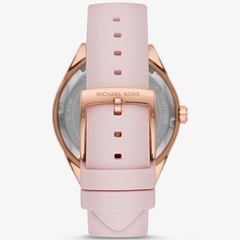 Đồng Hồ Nữ Michael Kors MK6946 Đính Đá 6 Kim Dây Silicone Hồng 40mm