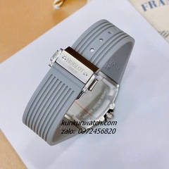 Đồng Hồ Nữ Hublot BigBang Spiri Đính Viền Đá Dây Silicone Xám Mặt Vuông Silver 28 x 30mm
