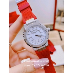 Đồng Hồ Nữ Salvatore Ferragamo F80 Dây Silicone Đỏ Niềng Trơn 33mm