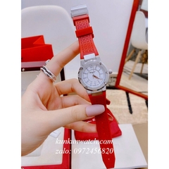 Đồng Hồ Nữ Salvatore Ferragamo F80 Dây Silicone Đỏ Niềng Trơn 33mm