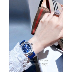 Đồng Hồ Nữ Salvatore Ferragamo F80 Dây Silicone Xanh Niềng Trơn 33mm