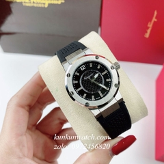 Đồng Hồ Nữ Salvatore Ferragamo F80 Dây Silicone Đen Silver 33mm