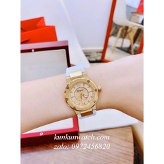Đồng Hồ Nữ Salvatore Ferragamo F80 Dây Silicone Trắng Gold 33mm
