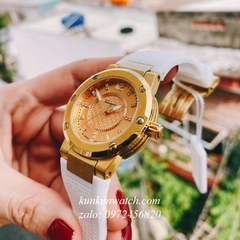 Đồng Hồ Nữ Salvatore Ferragamo F80 Dây Silicone Trắng Gold 33mm