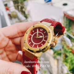 Đồng Hồ Nữ Salvatore Ferragamo F80 Dây Silicone Đỏ Sậm Gold 33mm
