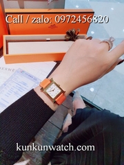 Đồng Hồ Nữ Hermes Heure H HMND012 - Dây Da Cam - 26mm