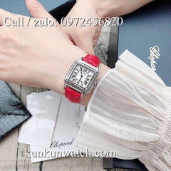 Đồng Hồ Nữ Cartier Montre Ballon CTEND013  - Dây Da Đỏ - 26 x 28mm