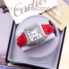 Đồng Hồ Nữ Cartier Montre Ballon CTEND023  - Dây Da Đỏ - 26 x 28mm