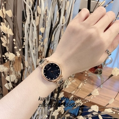 Đồng Hồ Nữ Chanel Đính Đá 11 Mốc Giờ Rose Gold Dây Đá Ceramic Trắng Mặt Xanh 30mm