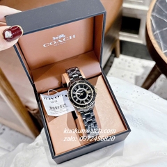 Đồng Hồ Nữ Coach Preston 14503461 Dây Đá Ceramic Đen 32mm