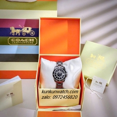 Đồng Hồ Nữ Coach Preston 14503461 Dây Đá Ceramic Đen Vỏ Silver 32mm