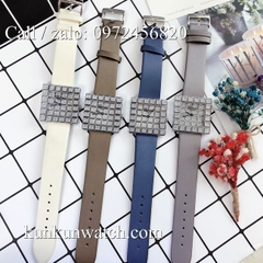 Đồng Hồ Nữ Chopard CPND047 - Mặt Full Đá - Dây Da Xanh - 36mm