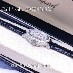 Đồng Hồ Nữ Chopard L'Heure Du Diamant CPND091 - Dây Da Đen Vỏ Bạc - 28 x 32mm