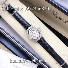 Đồng Hồ Nữ Chopard L'Heure Du Diamant CPND091 - Dây Da Đen Vỏ Bạc - 28 x 32mm