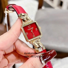 Đồng Hồ Nữ Coach Cass 14504358 Gold Dây Da Đỏ 22mm