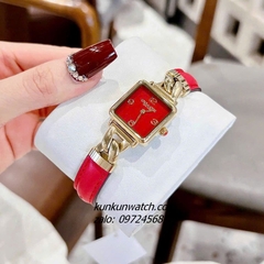 Đồng Hồ Nữ Coach Cass 14504358 Gold Dây Da Đỏ 22mm