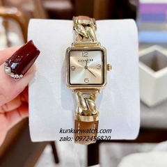 Đồng Hồ Nữ Coach Cass 14504555 Gold Dây Da Nâu 22mm 1